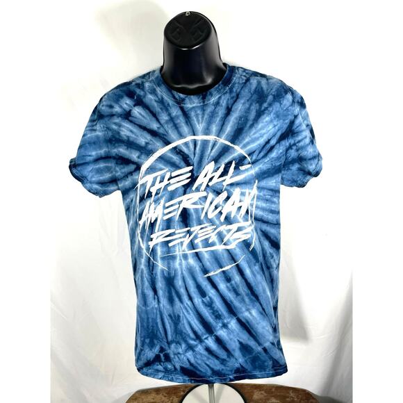 All-American Rejects Tie-Dye Band Tee Blue Graphic Shirt - Picture 1 of 5